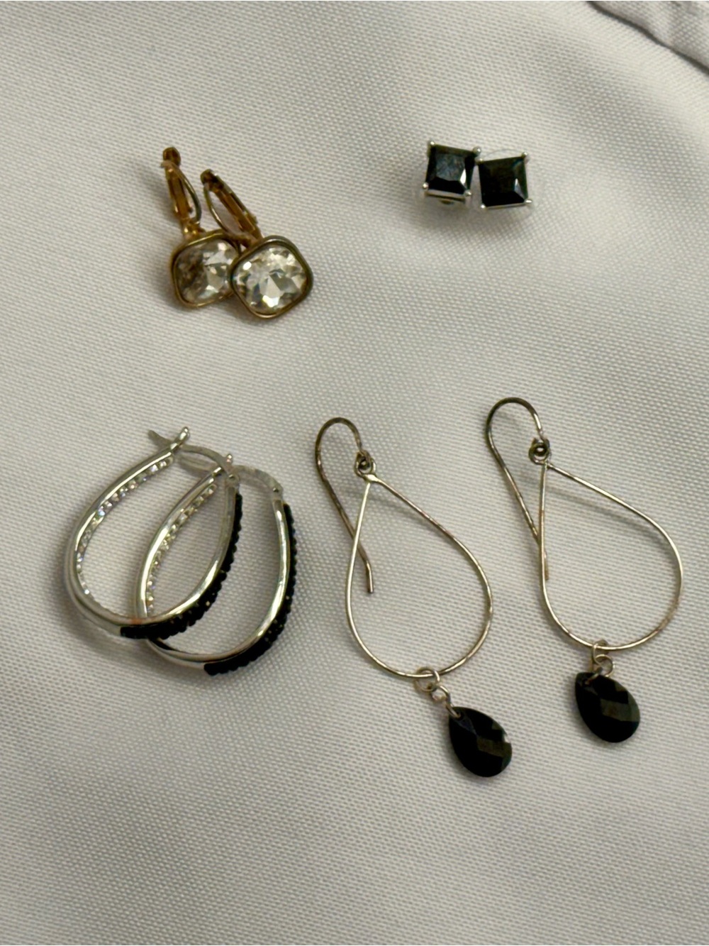 White House Black Market Gold, Silver & Black Earring Set